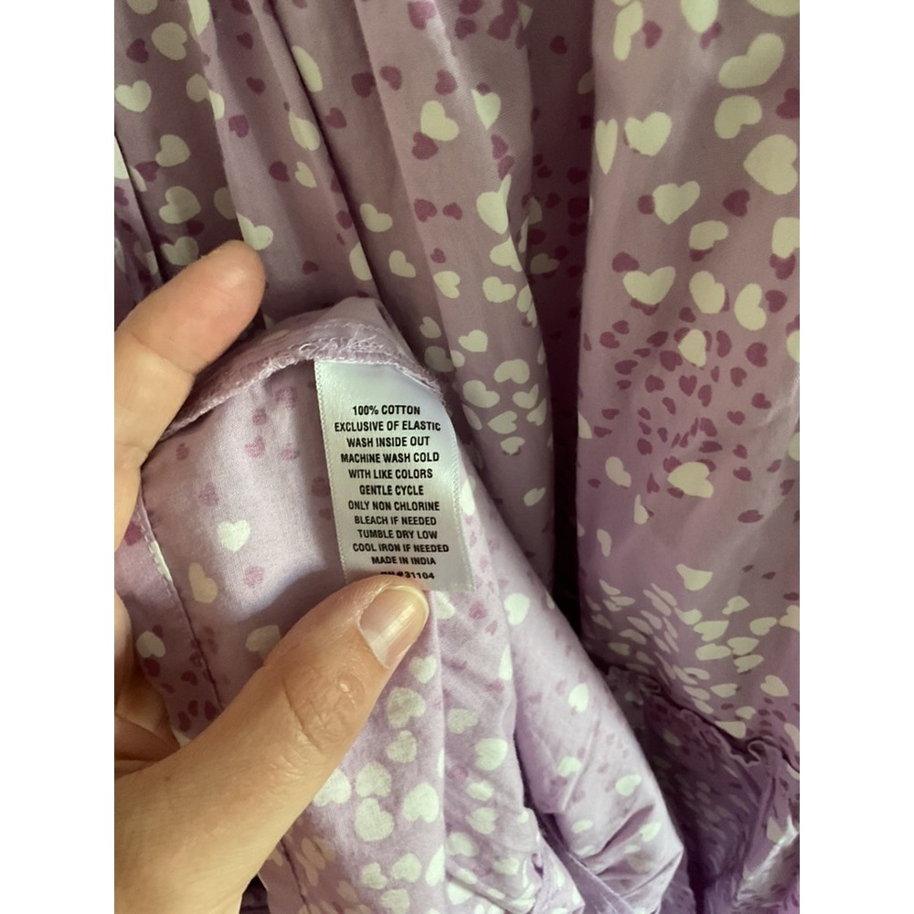 Crown & Ivy M Lavender Heart valentines Sleeveless Smocked Tiered Midi Dress - Picture 6 of 6